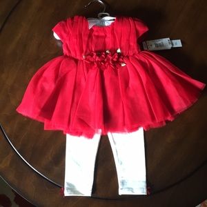 Koala baby boutique red dress and leggings 6months